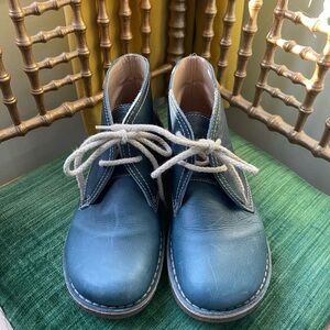 Comfortable Leather Blue Ankle Boots for Women